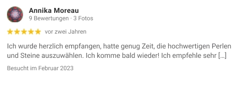 bewertung annika fournisseur de pierres